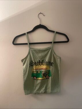 Sublime Graphic Green Cami Tank Top